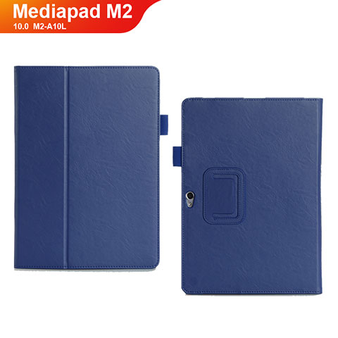 Huawei MediaPad M2 10.0 M2-A10L用手帳型 レザーケース スタンド カバー ファーウェイ ネイビー