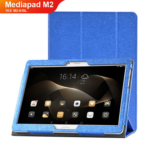 Huawei MediaPad M2 10.0 M2-A10L用手帳型 レザーケース スタンド カバー L01 ファーウェイ ネイビー