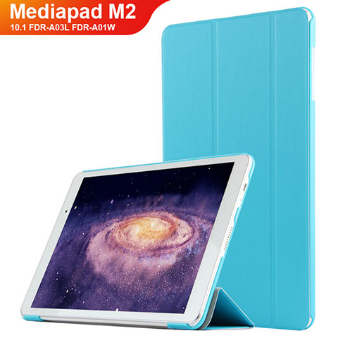 Huawei MediaPad M2 10.1 FDR-A03L FDR-A01W用手帳型 レザーケース スタンド L02 ファーウェイ ブルー