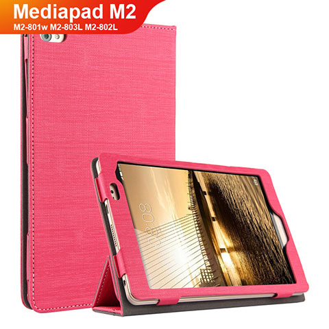 Huawei Mediapad M2 8 M2-801w M2-803L M2-802L用手帳型 布 スタンド ファーウェイ レッド