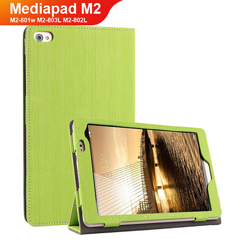 Huawei Mediapad M2 8 M2-801w M2-803L M2-802L用手帳型 布 スタンド ファーウェイ グリーン