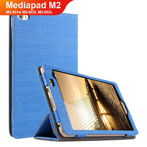Huawei Mediapad M2 8 M2-801w M2-803L M2-802L用手帳型 布 スタンド ファーウェイ ネイビー