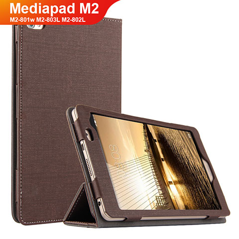 Huawei Mediapad M2 8 M2-801w M2-803L M2-802L用手帳型 布 スタンド ファーウェイ ブラウン