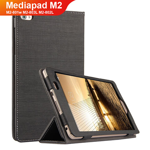 Huawei Mediapad M2 8 M2-801w M2-803L M2-802L用手帳型 布 スタンド ファーウェイ ブラック