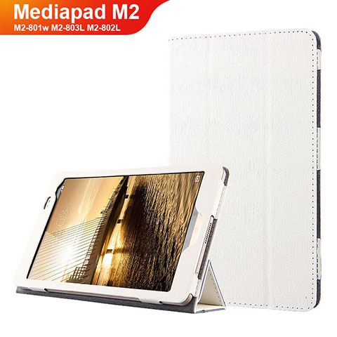 Huawei Mediapad M2 8 M2-801w M2-803L M2-802L用手帳型 レザーケース スタンド L01 ファーウェイ ホワイト