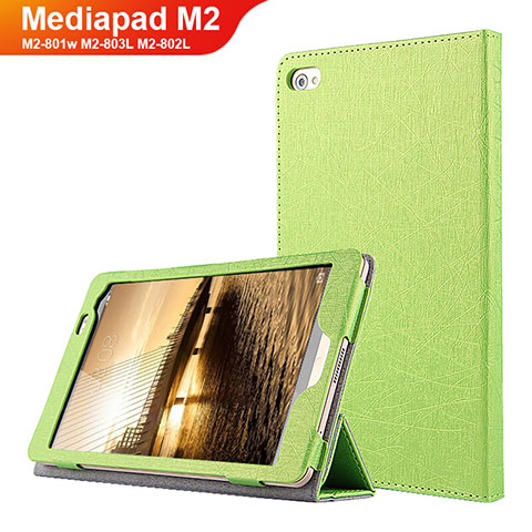 Huawei Mediapad M2 8 M2-801w M2-803L M2-802L用手帳型 レザーケース スタンド L01 ファーウェイ グリーン