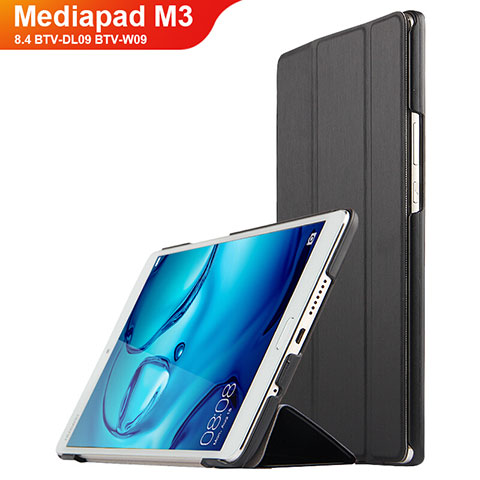 Huawei Mediapad M3 8.4 BTV-DL09 BTV-W09用手帳型 レザーケース スタンド ファーウェイ ブラック