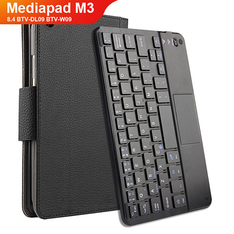 Huawei Mediapad M3 8.4 BTV-DL09 BTV-W09用手帳型 レザーケース スタンド アンド キーボード ファーウェイ ブラック