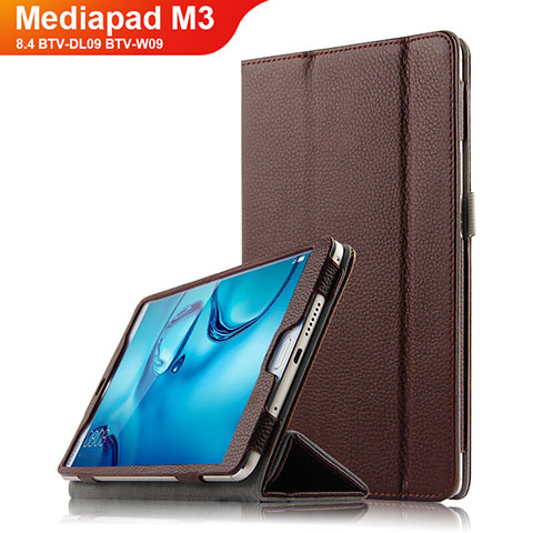 Huawei Mediapad M3 8.4 BTV-DL09 BTV-W09用手帳型 レザーケース スタンド L03 ファーウェイ ブラウン