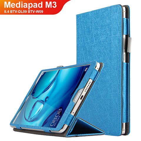 Huawei Mediapad M3 8.4 BTV-DL09 BTV-W09用手帳型 レザーケース スタンド L04 ファーウェイ ネイビー