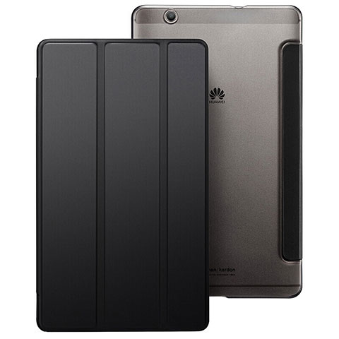 Huawei MediaPad M3用手帳型 レザーケース スタンド ファーウェイ ブラック