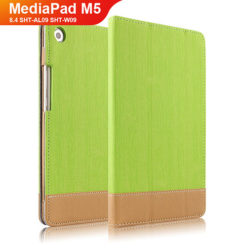 Huawei MediaPad M5 8.4 SHT-AL09 SHT-W09用手帳型 レザーケース スタンド L04 ファーウェイ グリーン