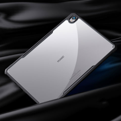 Huawei MediaPad M6 10.8用ハイブリットバンパーケース クリア透明 プラスチック 鏡面 カバー ファーウェイ ブラック