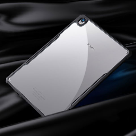 Huawei MediaPad M6 8.4用ハイブリットバンパーケース クリア透明 プラスチック 鏡面 カバー ファーウェイ ブラック
