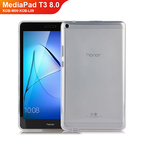 Huawei MediaPad T3 8.0 KOB-W09 KOB-L09用極薄ソフトケース シリコンケース 耐衝撃 全面保護 クリア透明 カバー ファーウェイ クリア