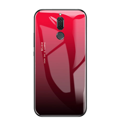 Huawei Nova 2i用ハイブリットバンパーケース プラスチック 鏡面 虹 グラデーション 勾配色 カバー ファーウェイ レッド
