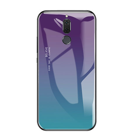 Huawei Nova 2i用ハイブリットバンパーケース プラスチック 鏡面 虹 グラデーション 勾配色 カバー ファーウェイ マルチカラー