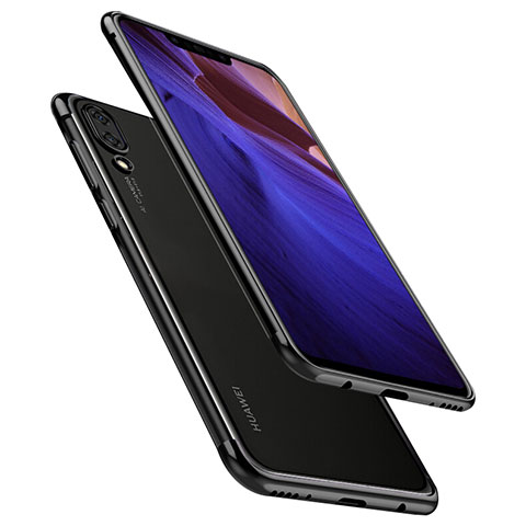 Huawei Nova 3用極薄ソフトケース シリコンケース 耐衝撃 全面保護 クリア透明 H02 ファーウェイ ブラック