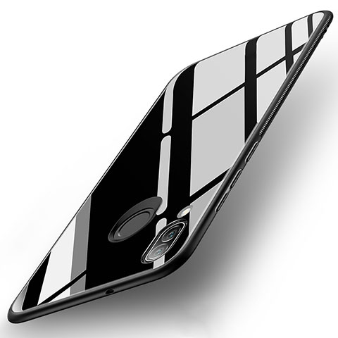 Huawei Nova 3e用ハイブリットバンパーケース プラスチック 鏡面 カバー ファーウェイ ブラック