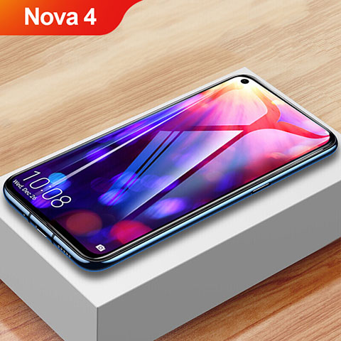 Huawei Nova 4用強化ガラス フル液晶保護フィルム F02 ファーウェイ ブラック