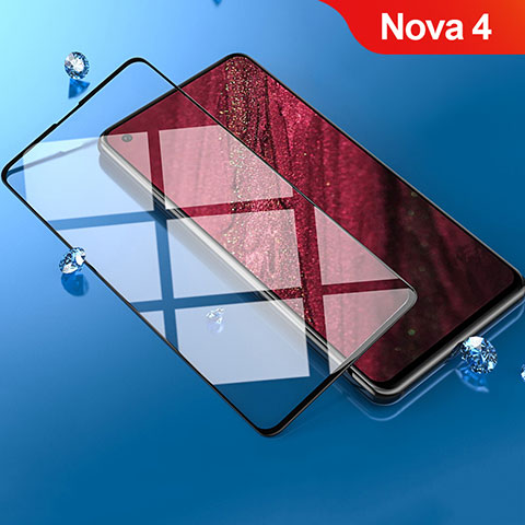 Huawei Nova 4用強化ガラス フル液晶保護フィルム F03 ファーウェイ ブラック