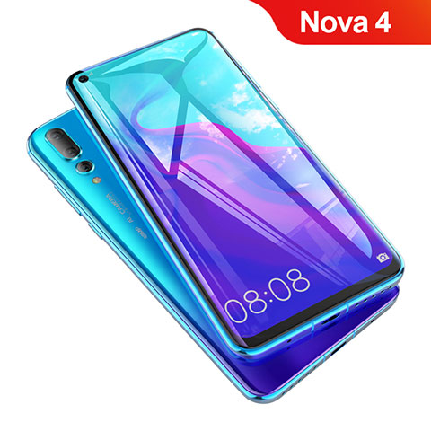 Huawei Nova 4用強化ガラス フル液晶保護フィルム F05 ファーウェイ ブラック