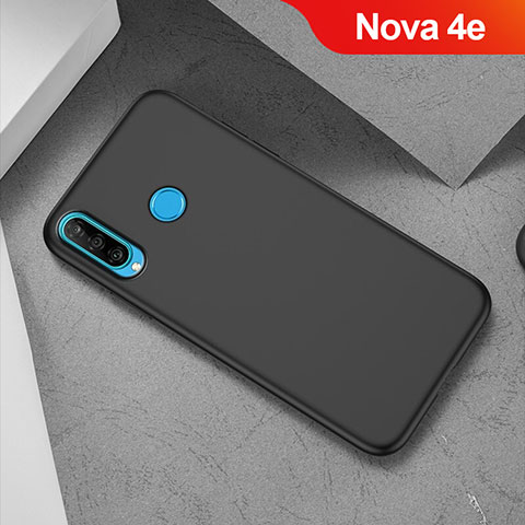 Huawei Nova 4e用極薄ソフトケース シリコンケース 耐衝撃 全面保護 S02 ファーウェイ ブラック