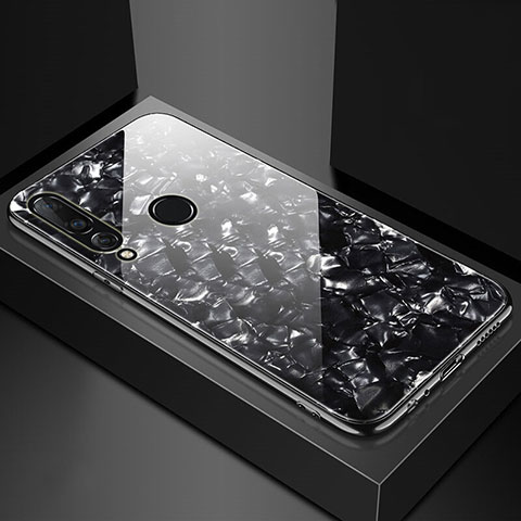 Huawei Nova 4e用ハイブリットバンパーケース プラスチック 鏡面 カバー T01 ファーウェイ ブラック