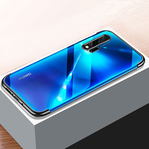 Huawei Nova 6 5G用極薄ソフトケース シリコンケース 耐衝撃 全面保護 クリア透明 H01 ファーウェイ ブラック