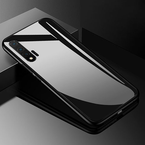 Huawei Nova 6 5G用ハイブリットバンパーケース プラスチック 鏡面 カバー ファーウェイ ブラック