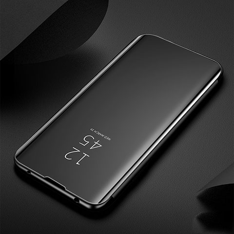 Huawei Nova 6 5G用手帳型 レザーケース スタンド 鏡面 カバー ファーウェイ ブラック