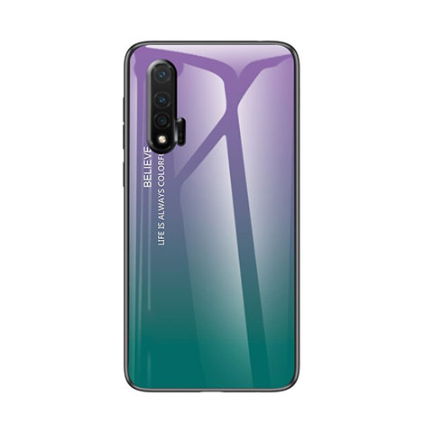 Huawei Nova 6 5G用ハイブリットバンパーケース プラスチック 鏡面 虹 グラデーション 勾配色 カバー ファーウェイ グリーン