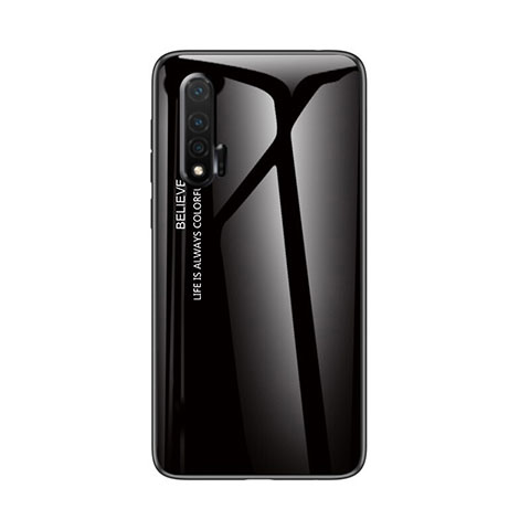 Huawei Nova 6 5G用ハイブリットバンパーケース プラスチック 鏡面 虹 グラデーション 勾配色 カバー ファーウェイ ブラック
