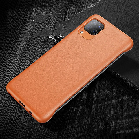 Huawei Nova 6 SE用ケース 高級感 手触り良いレザー柄 ファーウェイ オレンジ