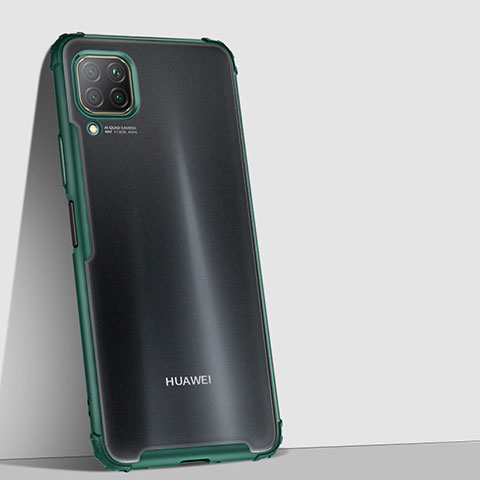 Huawei Nova 6 SE用ハイブリットバンパーケース クリア透明 プラスチック 鏡面 カバー H02 ファーウェイ グリーン