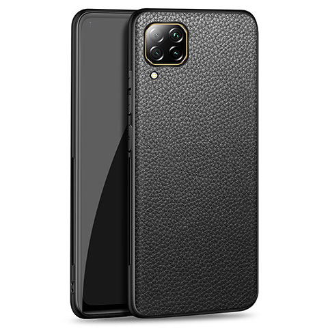 Huawei Nova 6 SE用ケース 高級感 手触り良いレザー柄 R01 ファーウェイ ブラック