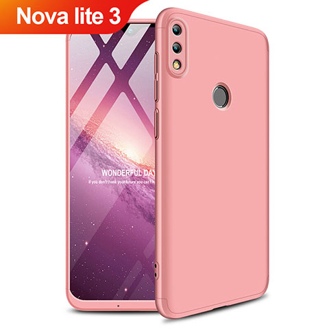 Huawei Nova Lite 3用ハードケース プラスチック 質感もマット 前面と背面 360度 フルカバー Q01 ファーウェイ ローズゴールド