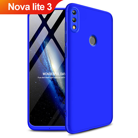 Huawei Nova Lite 3用ハードケース プラスチック 質感もマット 前面と背面 360度 フルカバー Q01 ファーウェイ ネイビー