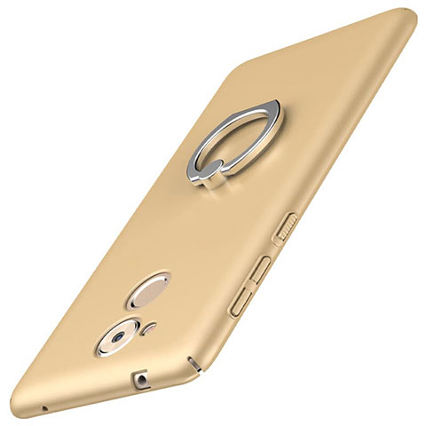 Huawei Nova Smart用ハードケース プラスチック 質感もマット アンド指輪 A01 ファーウェイ ゴールド