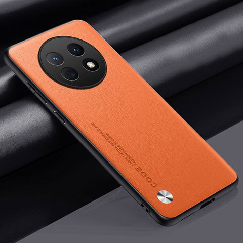 Huawei Nova Y91用ケース 高級感 手触り良いレザー柄 S02 ファーウェイ オレンジ