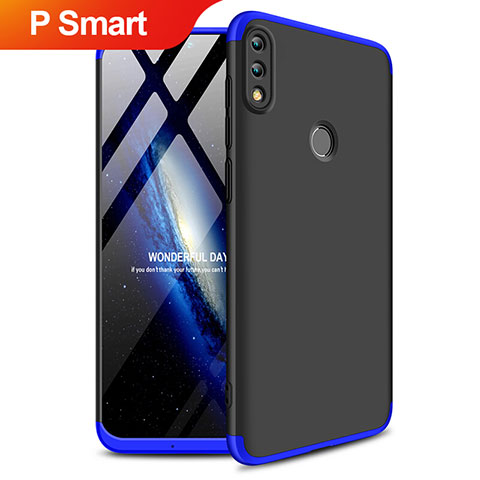 Huawei P Smart (2019)用ハードケース プラスチック 質感もマット 前面と背面 360度 フルカバー Q01 ファーウェイ ネイビー・ブラック