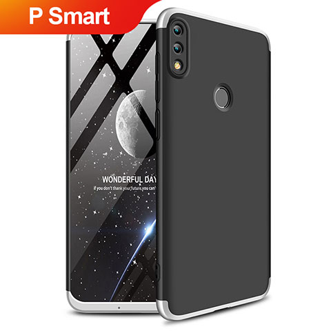 Huawei P Smart (2019)用ハードケース プラスチック 質感もマット 前面と背面 360度 フルカバー Q01 ファーウェイ シルバー