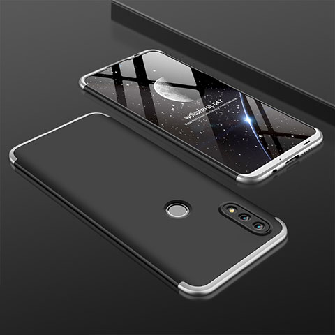 Huawei P Smart (2019)用ハードケース プラスチック 質感もマット 前面と背面 360度 フルカバー ファーウェイ シルバー