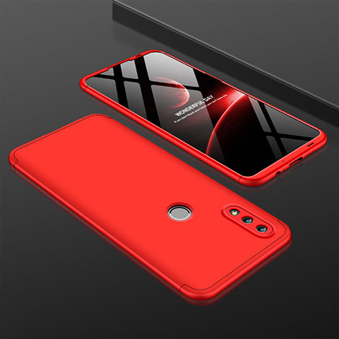 Huawei P Smart (2019)用ハードケース プラスチック 質感もマット 前面と背面 360度 フルカバー ファーウェイ レッド