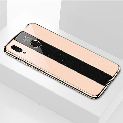 Huawei P Smart (2019)用ハイブリットバンパーケース プラスチック 鏡面 カバー M01 ファーウェイ ゴールド