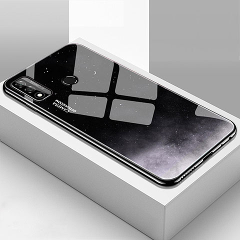 Huawei P Smart (2020)用ハイブリットバンパーケース プラスチック 鏡面 カバー T01 ファーウェイ ダークグレー
