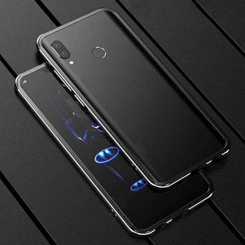 Huawei P Smart+ Plus用ケース 高級感 手触り良い アルミメタル 製の金属製 360度 フルカバーバンパー 鏡面 カバー ファーウェイ ブラック