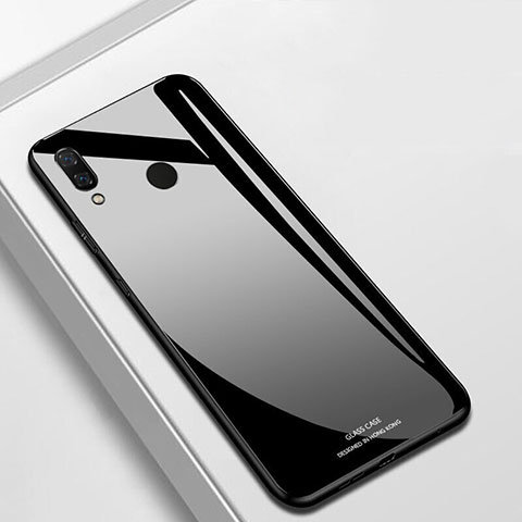 Huawei P Smart+ Plus用ハイブリットバンパーケース プラスチック 鏡面 カバー ファーウェイ ブラック