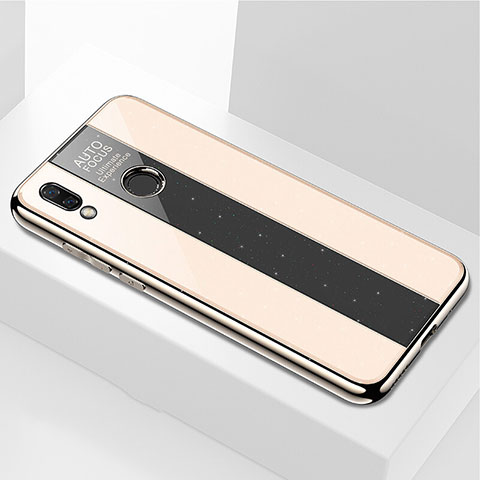 Huawei P Smart+ Plus用ハイブリットバンパーケース プラスチック 鏡面 カバー M01 ファーウェイ ゴールド