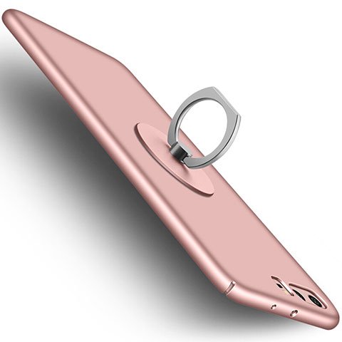 Huawei P10 Plus用ハードケース プラスチック 質感もマット アンド指輪 ファーウェイ ピンク